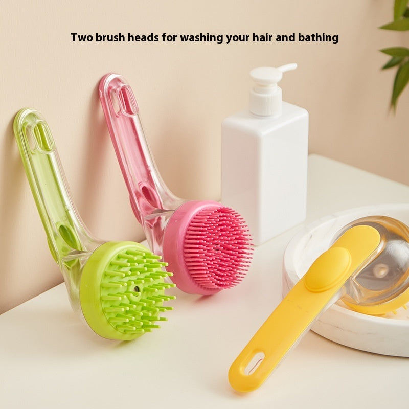 2-in-1 Long Handle Pet Bath & Grooming Brush