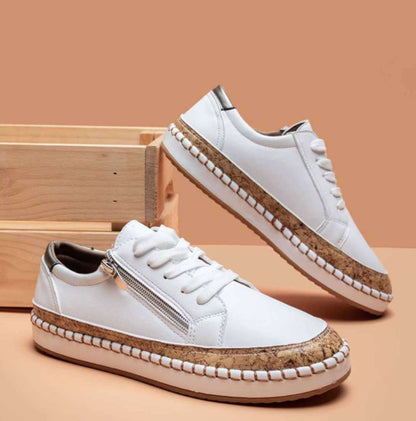 Ethnic Style Printed Flats Shoes Casual Side Zip Slip-on Shoes Loafers Women