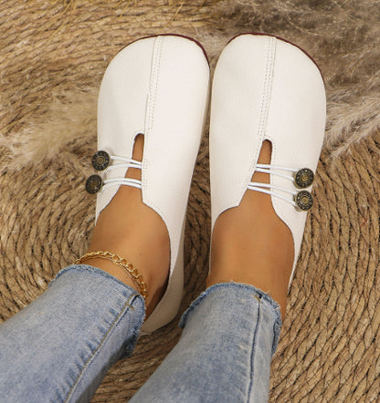 Ins Square Toe Slip-on Sandals Summer Fashion Soft Flat Shoes For Women