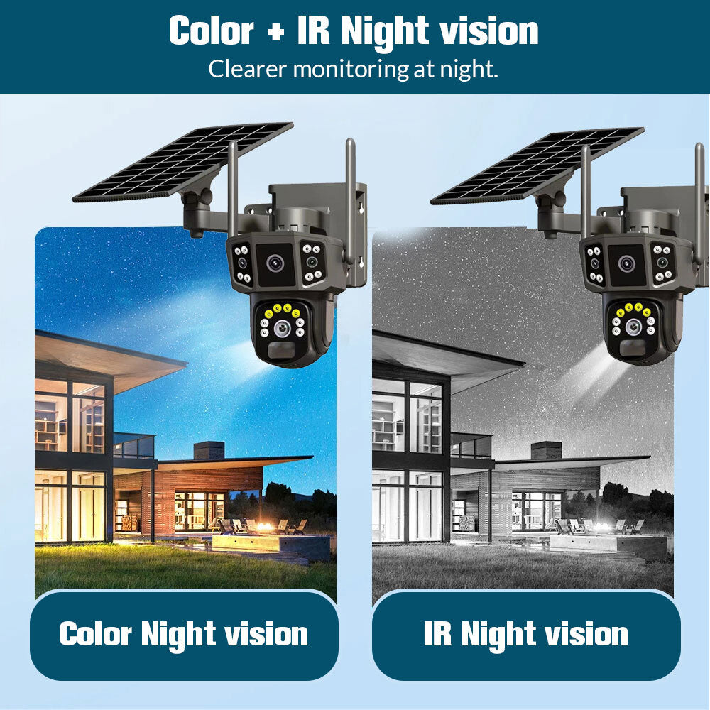 Outdoor Solar Security Camera Wifi Solar Battery CCTV Surveillance Wireless UK
